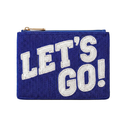 HOTBeaded Coin Purse Change Zipper Pouch Wallet Baseball | Handmade Beadwork, Compact Organizer, Cash Holder, Card Storage, Makeup Pouch, Giftable Accessory, Everyday Carry
