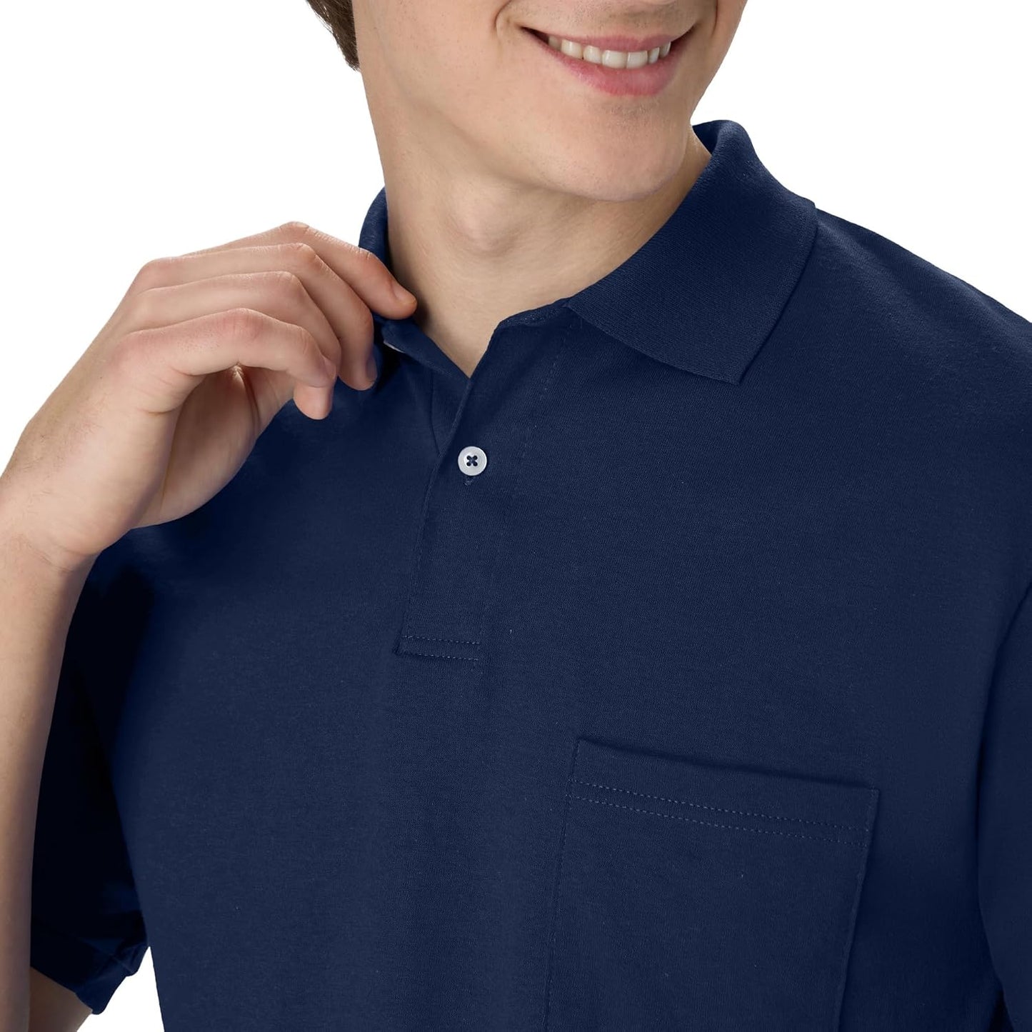 HOTHanes Men's Short Sleeve Jersey Pocket Polo (Pack of 2)