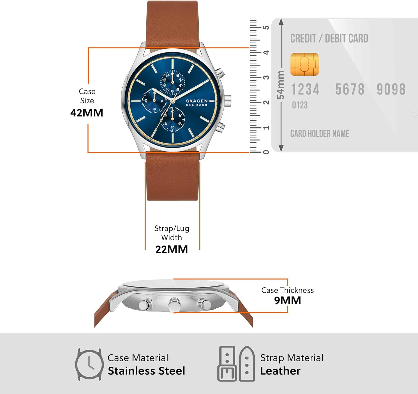 HOTSkagen Holst Multifunction Stainless Steel Watch for Men