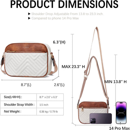 HOTBOSTANTEN Quilted Crossbody Bags for Women ＆ Small Wallet for Women Leather RFID Blocking Card Holder