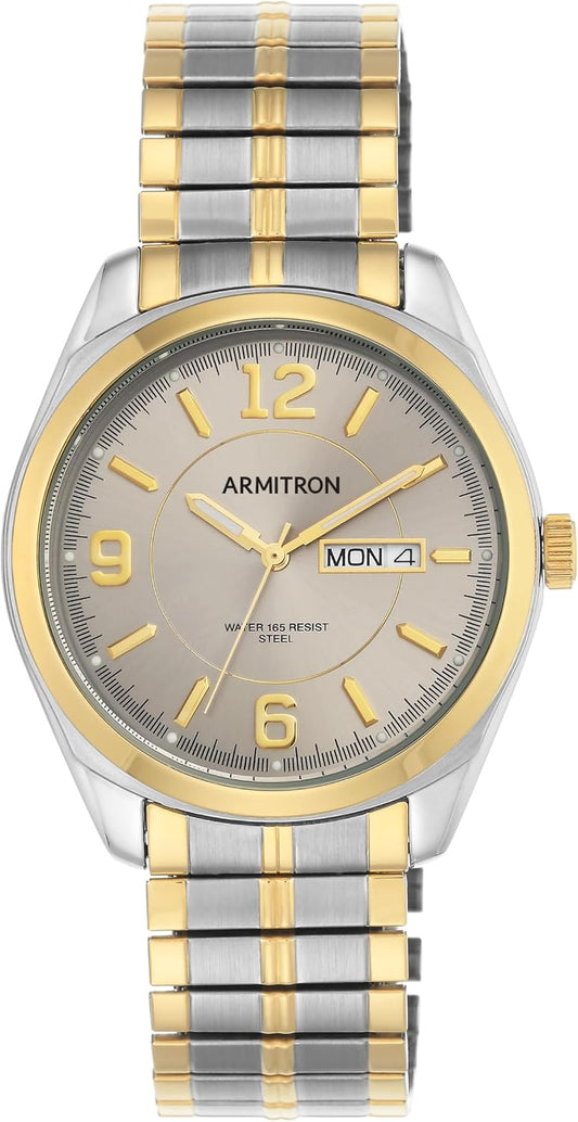 HOTArmitron Men's Day-Date Function Expansion Band Watch, 20-4591