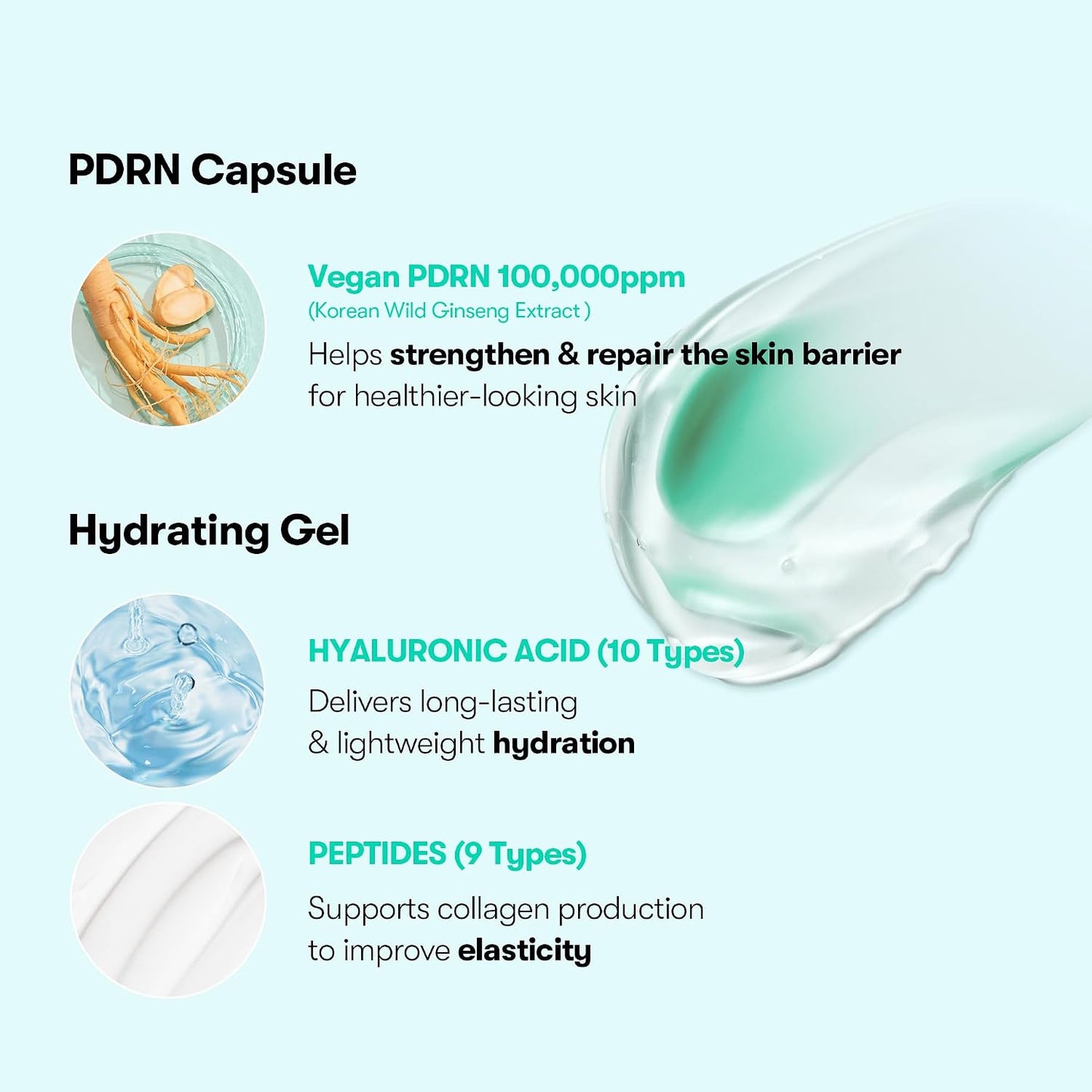 HOTVT COSMETICS PDRN Capsule Cream 100, Hydrating Face Moisturizer with 100,000ppm PDRN, Hyaluronic Acid, 9 Peptides, Firming & Plumping Nourishing Cream, Korean Skin Care, 1.69 fl. oz.
