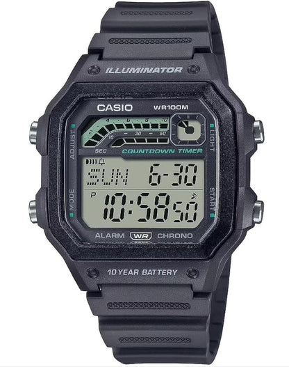 HOTCasio WS1600H Series | Men’s Watch | Sports Design | Stopwatch | Countdown Timer | LED Light with Afterglow | 100M WR | Daily Alarm | Auto Calendar | World Time | 10 Year Battery