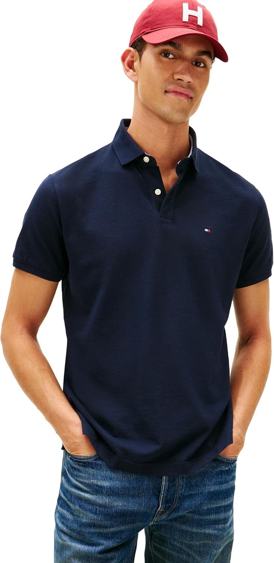 HOTTommy Hilfiger Mens Short Sleeve Cotton Pique Polo Shirt in Regular Fit