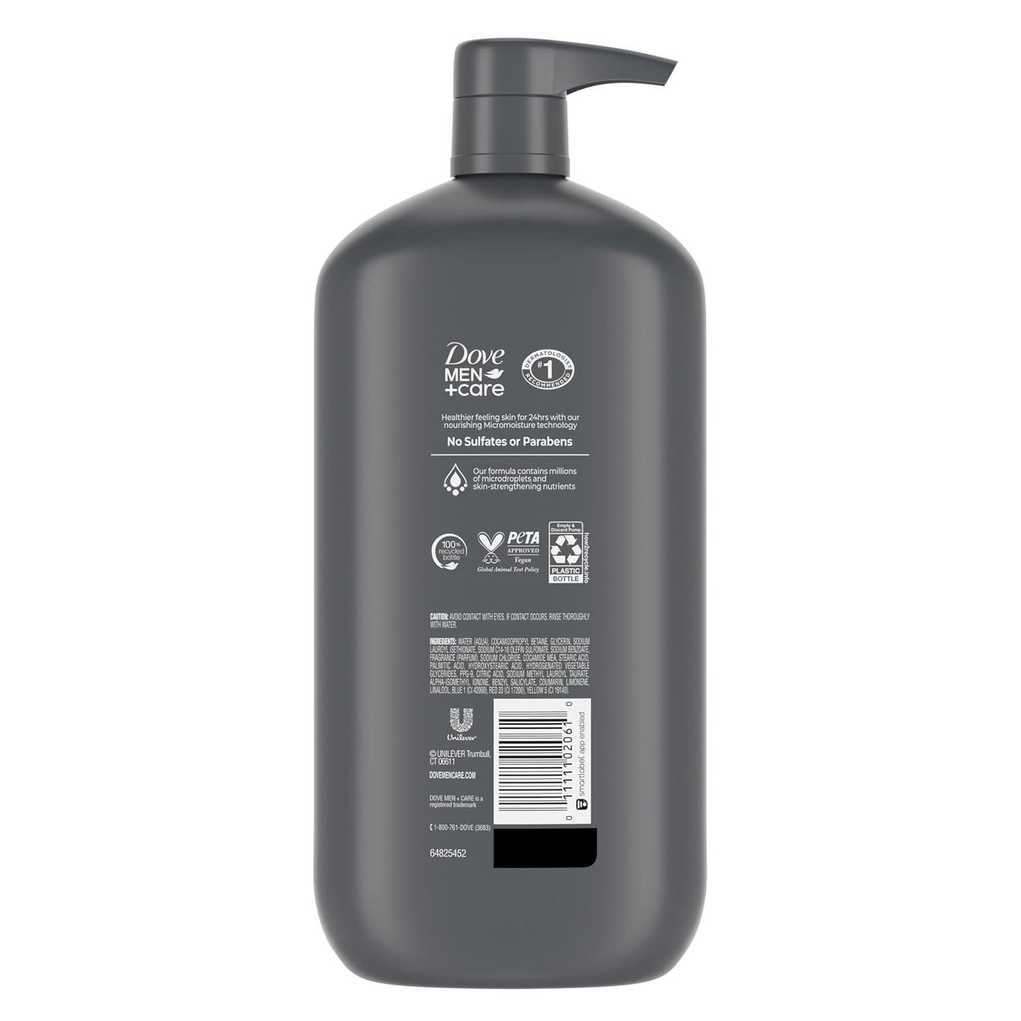 HOTDOVE MEN + CARE Body and Face Wash Hydrating Clean Comfort Men's Body Wash with 24-Hour Nourishing Micromoisture Technology 30 oz