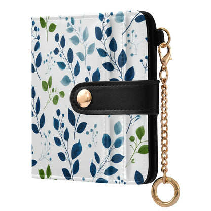 HOTElegant Peonies and Irises Rfid Women Wallet 1 Pack Cute Coin Purse PU Leather Small Wallets Credit Card Holder Bifold Zipper Thin Travel Wallet for Female Ladies Teen Girls Girly