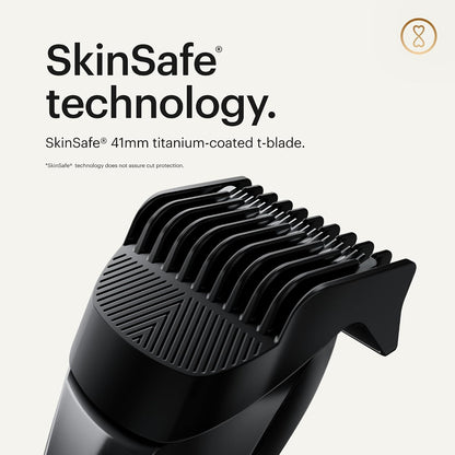 HOTMANSCAPED® The Beard Hedger® Men's Premium Beard Trimmer, 20 Length Adjustable Blade Wheel, Stainless Steel T-Blade for Precision Facial Hair Trimming, Cordless Waterproof Wet/Dry Clipper