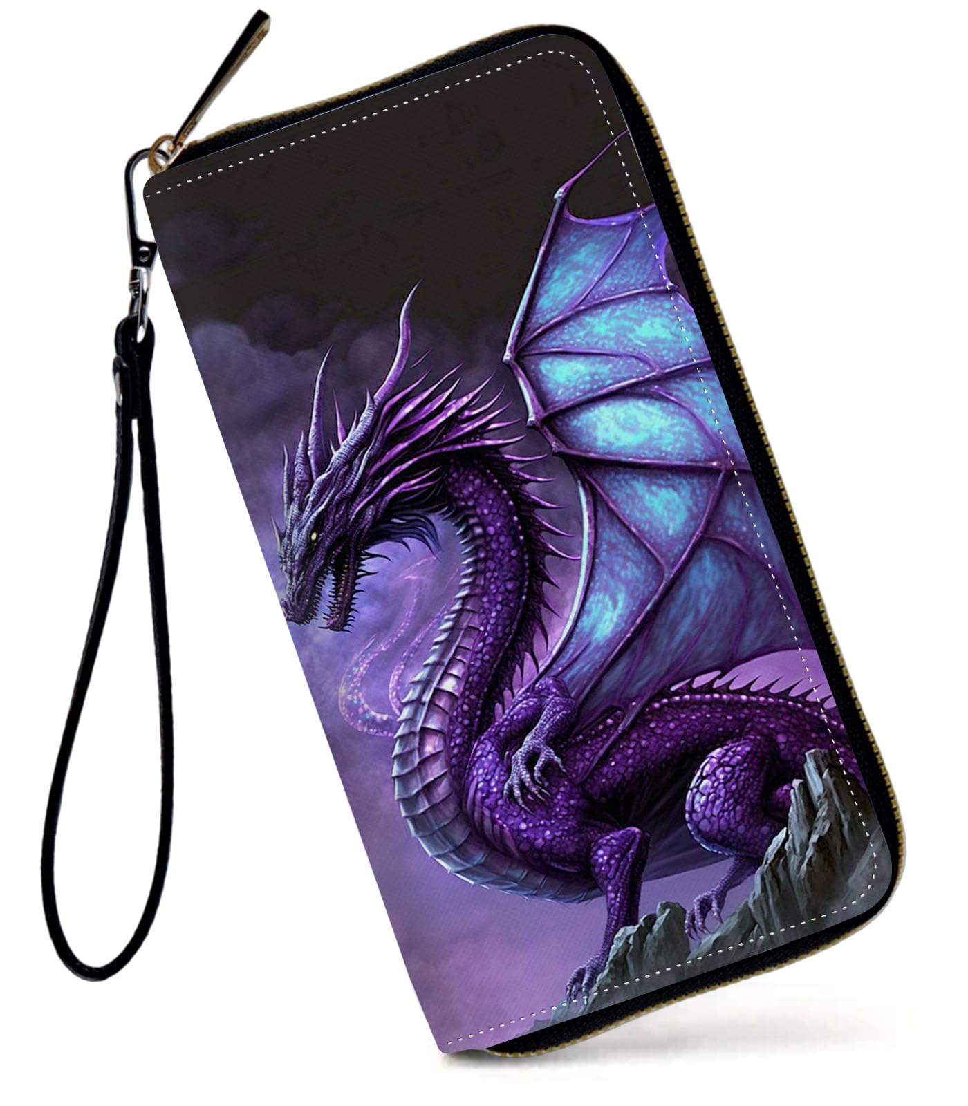 HOTWomens Wallet, Large Capacity RFID Blocking PU Leather Wristlet Wallets for Women Ladies Men Credit Card Holder Zipper Wallet Phone Holder Clutch Travel Purse, Art Moon Starry Night