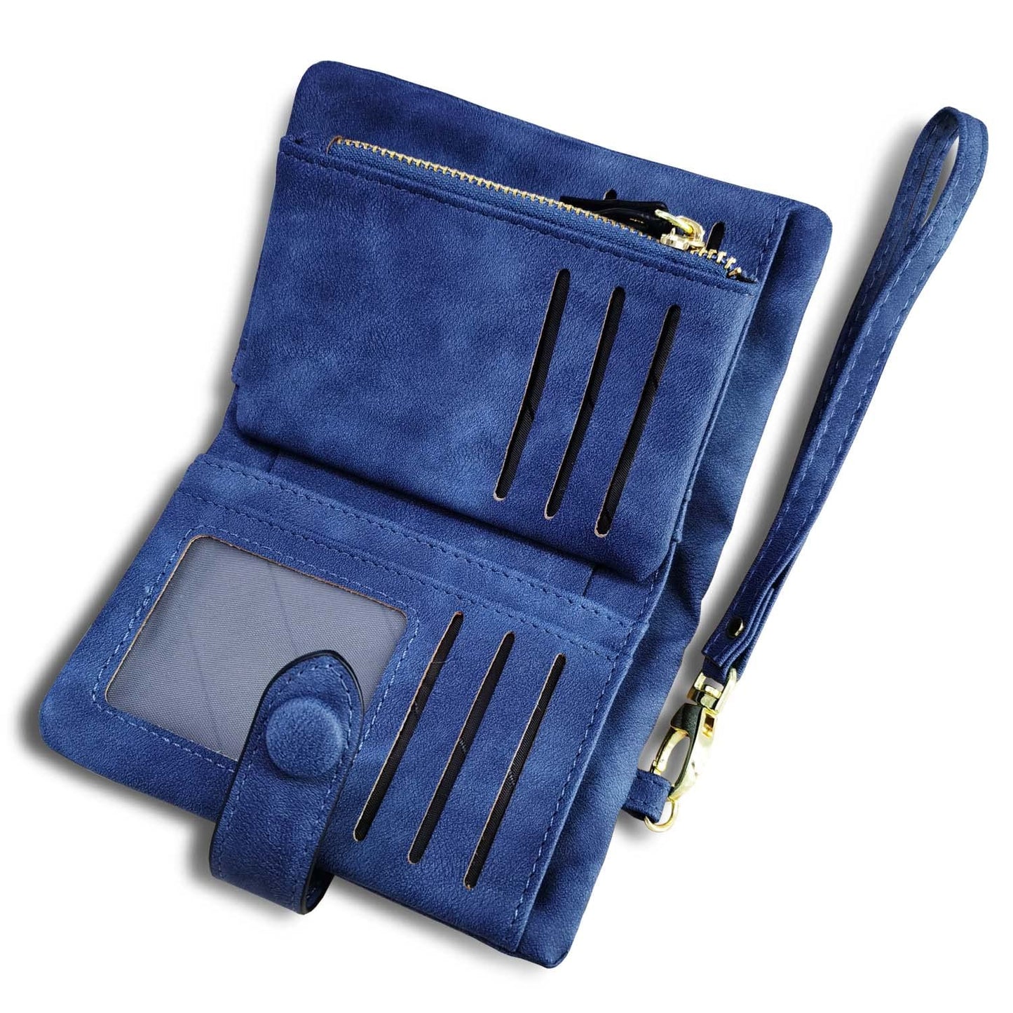 HOTAOXONEL Women's Small Bifold Leather wallet Rfid blocking Ladies Wristlet with Card holder id window Coin Purse
