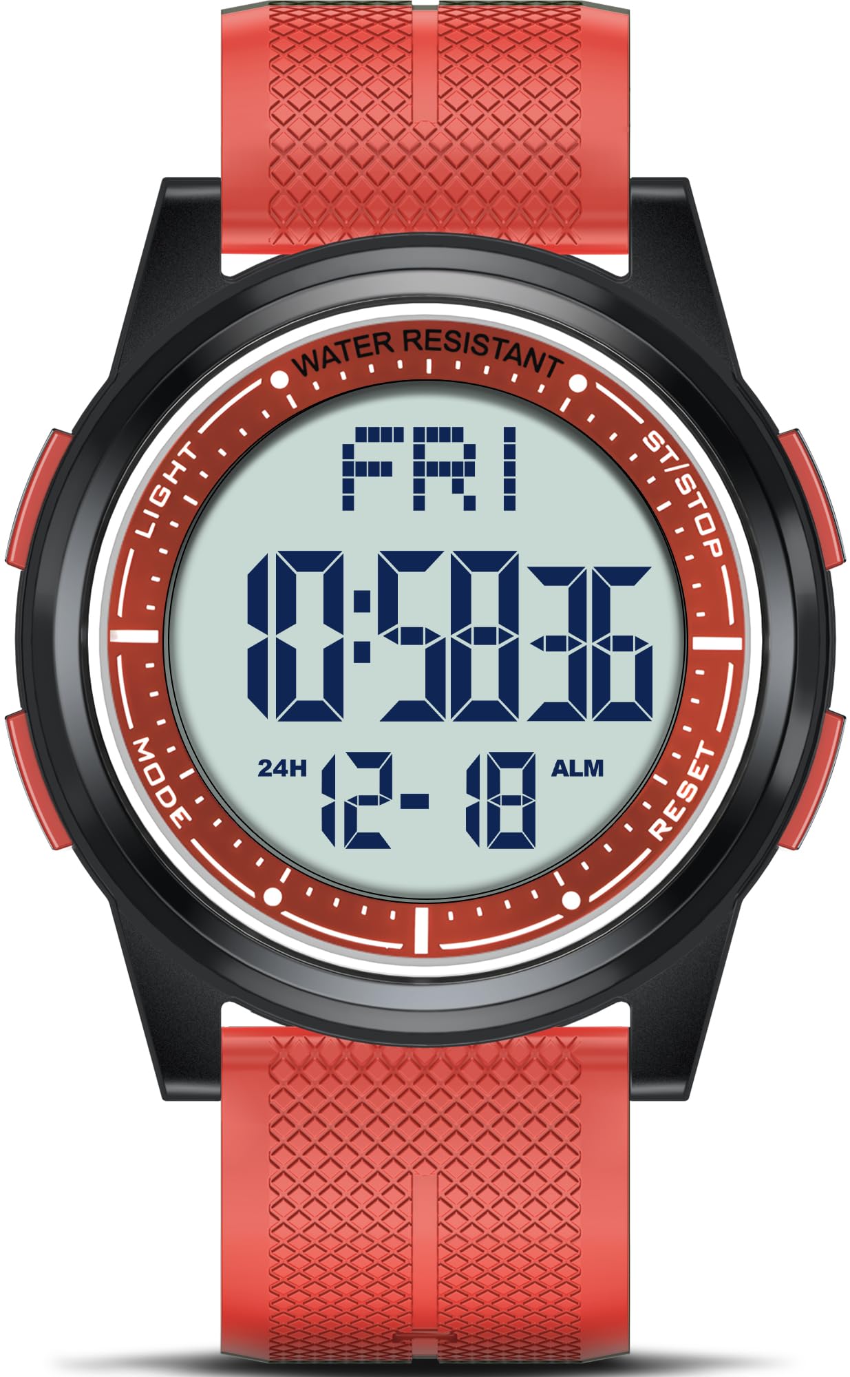 HOTBeeasy Digital Watch for Men Women, 50M Waterproof, Ultra-Thin & Lightweight, 44mm Silicone Sports Watch with Alarm, Stopwatch, Countdown, Ideal for Gym, Running, School, Daily Wear