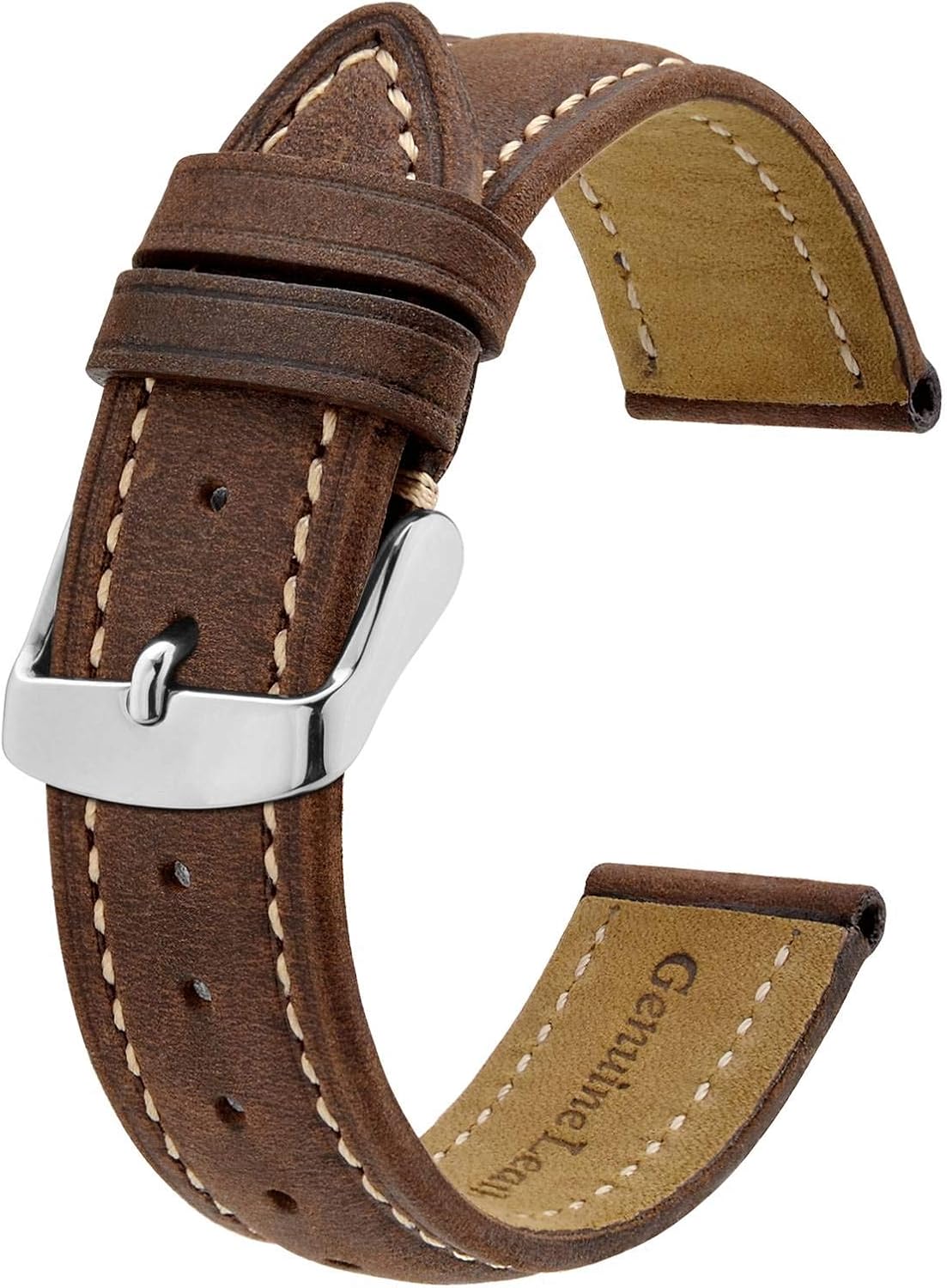HOTBISONSTRAP Watch Strap, Vintage Leather Replacement Bracelet, Band Width-14mm 15mm 16mm 17mm 18mm 19mm 20mm 21mm 22mm 23mm 24mm
