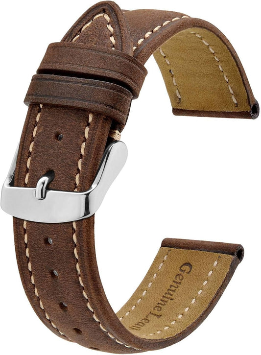 HOTBISONSTRAP Watch Strap, Vintage Leather Replacement Bracelet, Band Width-14mm 15mm 16mm 17mm 18mm 19mm 20mm 21mm 22mm 23mm 24mm