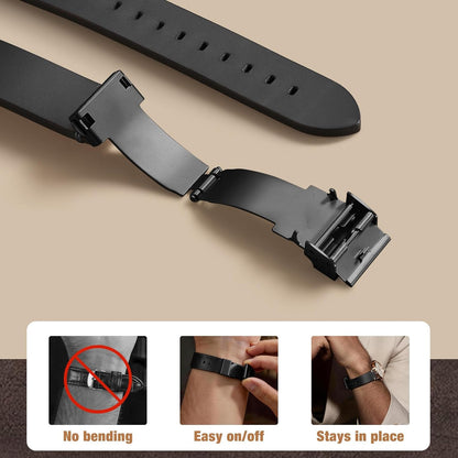 HOTRitche Quick Release Leather Watch Bands for Men Women, Leather Watch Straps with Butterfly Clasp, 18mm 20mm 22mm Watch Band, Black, Brown, Coffee