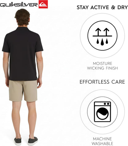 HOTQuiksilver Men's Regular Fit Premium Soft Short Sleeve Oxford Polo Shirt