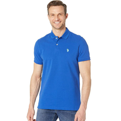 HOTU.S. Polo Assn. Men's Classic Polo Shirt, Two-Button Closure Pique Polo Shirt, Summer Fashion Golf Shirt | Two-Button Closure Pique Polo Shirt, Summer Fashion Golf Shirt