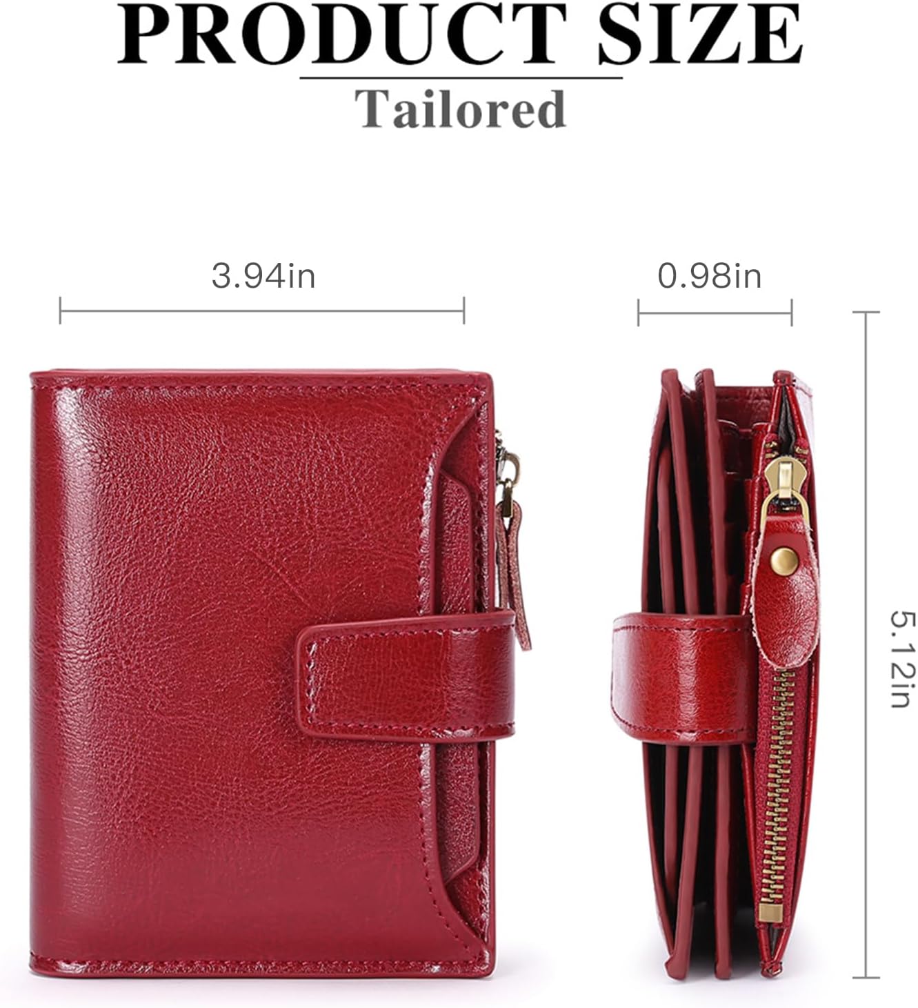 HOTFALAN MULE Small Wallet for Women Leather Bifold Compact RFID Blocking Small Womens Wallet Purse
