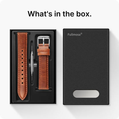 HOTFullmosa Watch Band, Quick Release Leather Watch Strap Compatible with Samsung Galaxy Garmin for Men Women, Replacement Bands Width 12mm 14mm 16mm 18mm 19mm 20mm 21mm 22mm 24mm | Quick Release Replacement Bands with Stainless Steel Metal Clasp, Genuine