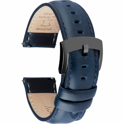 HOTOTTOODY Leather Watch Bands Quick Release, Elegant Top Grain Leather Watch Straps for Men & Women, Choice of Color & Width - 18mm, 19mm, 20mm, 21mm or 22mm Wristbands Bracelet for Watch & Smartwatch