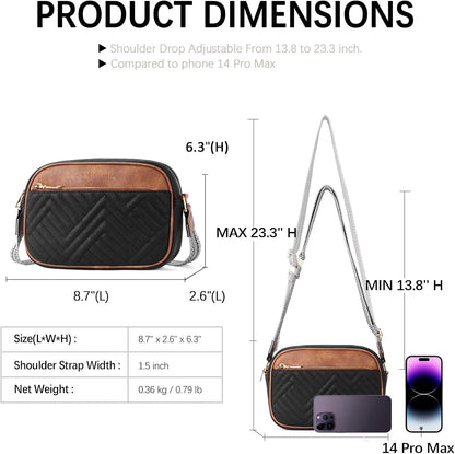 HOTBOSTANTEN Quilted Crossbody Bags for Women ＆ Small Wallet for Women Leather RFID Blocking Card Holder
