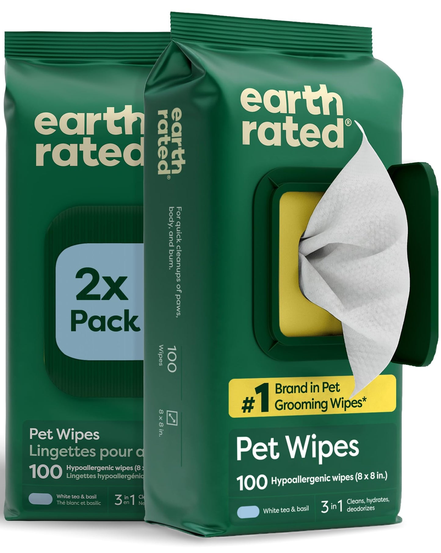 HOTearth rated Dog Wipes, Hypoallergenic, Cleaning and Hydrating, for Grooming Paws, Body and Butt, Lavender Scented, 400 Count