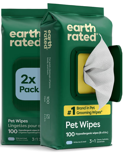 HOTearth rated Dog Wipes, Hypoallergenic, Cleaning and Hydrating, for Grooming Paws, Body and Butt, Lavender Scented, 400 Count