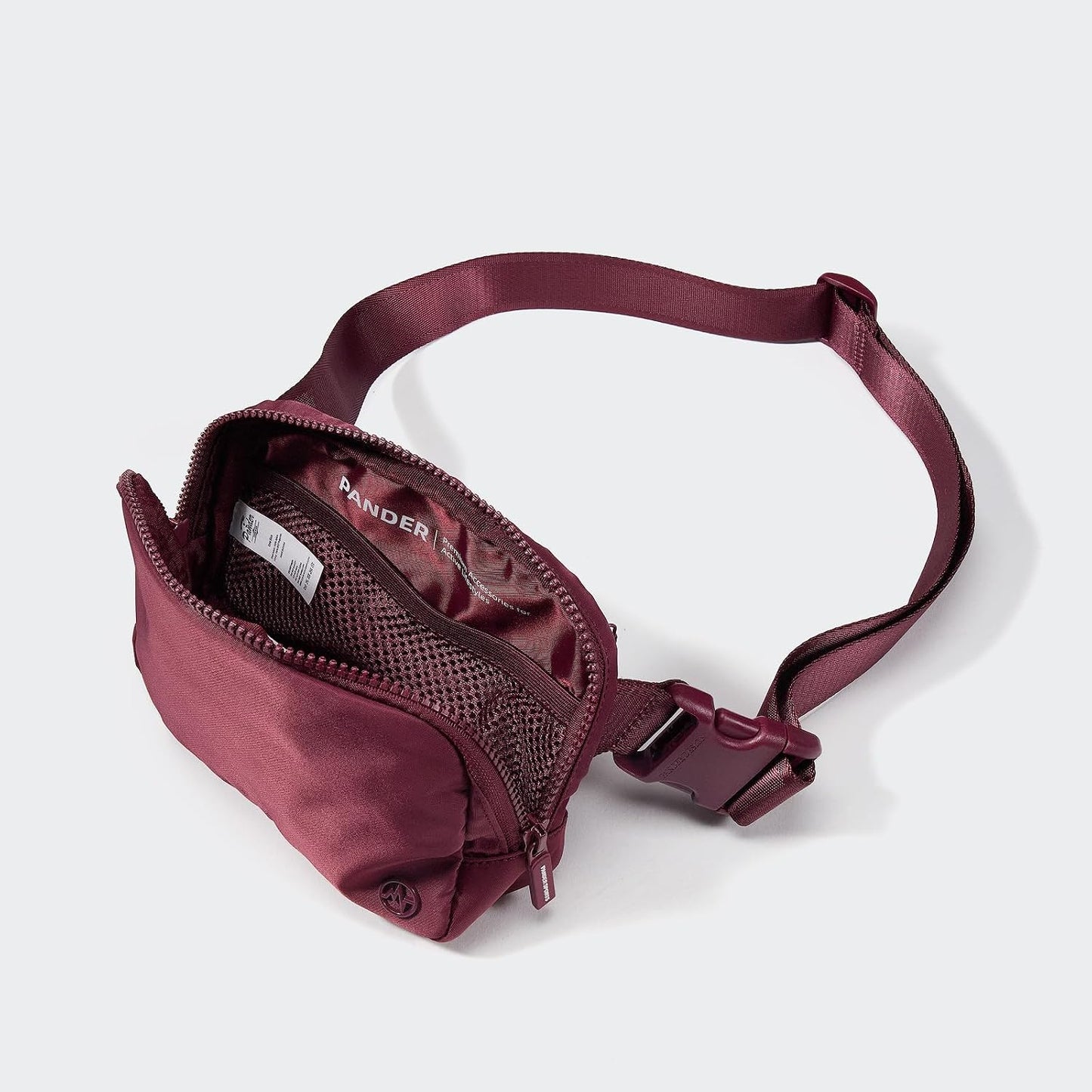 HOTPander Two Way Zipper Fanny Pack Nylon Everywhere Belt Bag for Women, Water Repellent Waist Packs, Crossbody Bags with Adjustable Strap (Red Merlot).