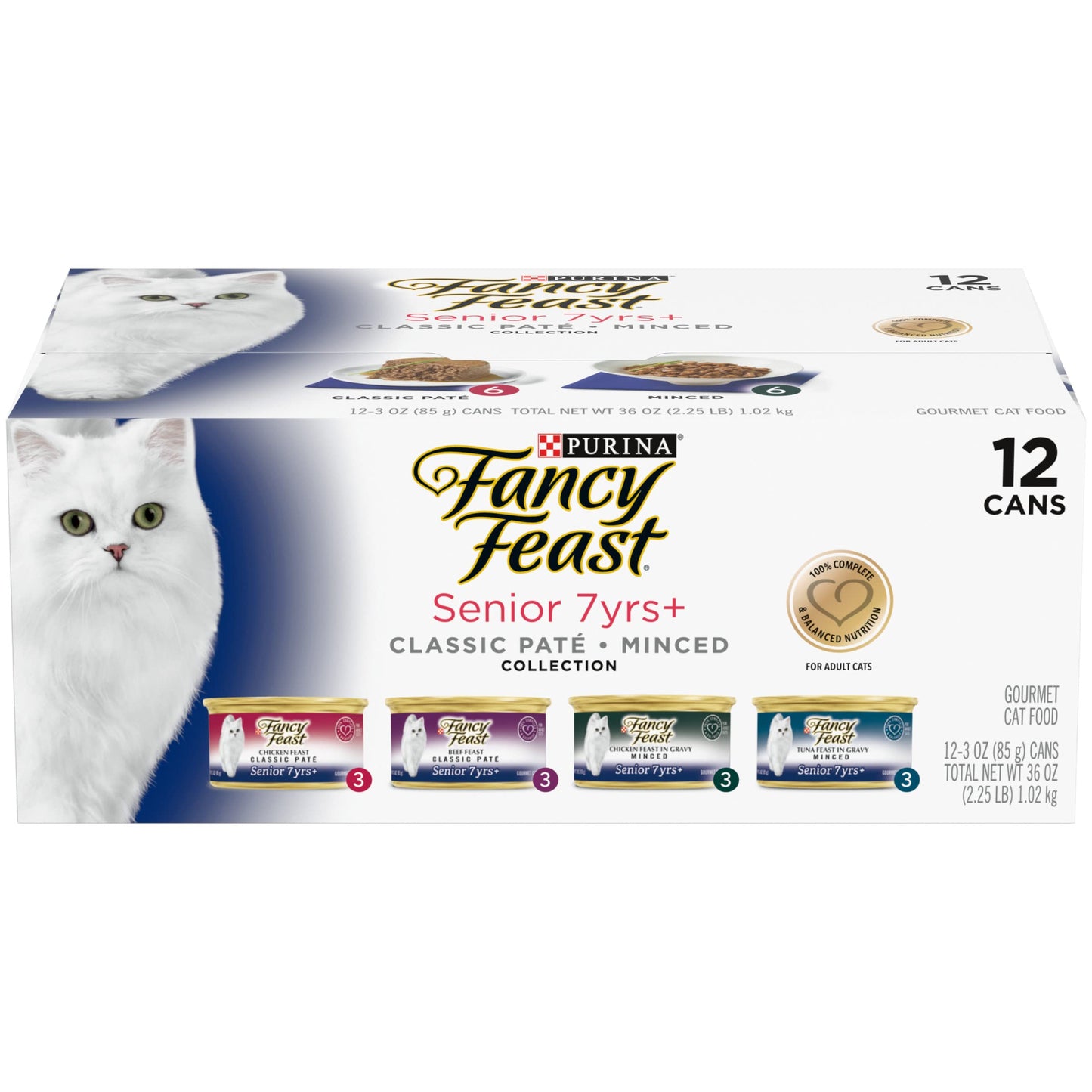 HOTFancy Feast Poultry and Beef Feast Classic Pate Collection Grain Free Wet Cat Food Variety Pack - (Pack of 30) 3 oz. Cans