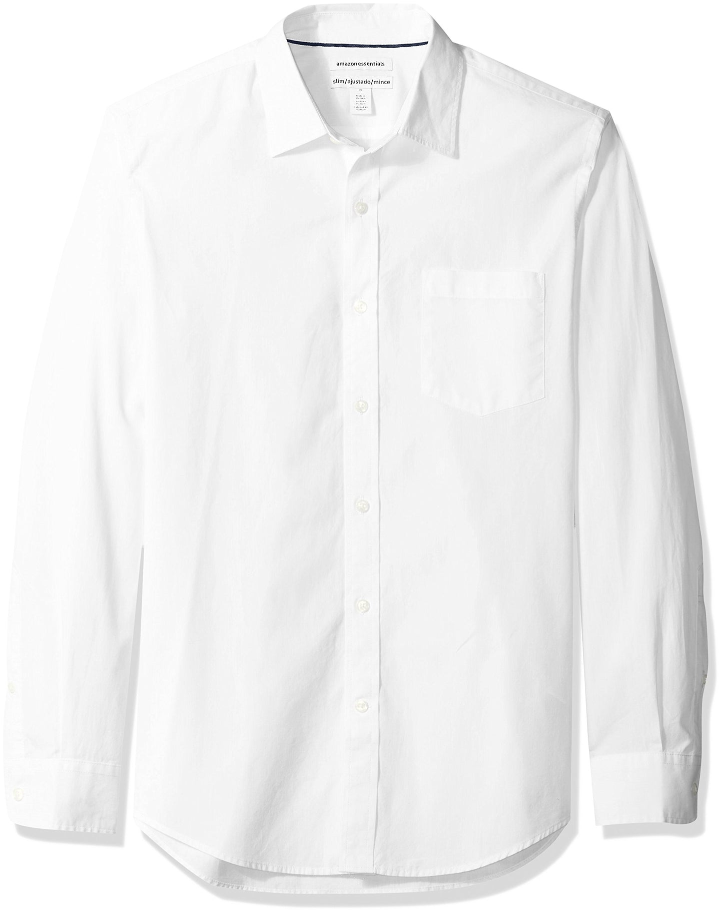 HOTAmazon Essentials Men's Regular-Fit Long-Sleeve Casual Poplin Shirt, Button Front, Business Casual, Collared