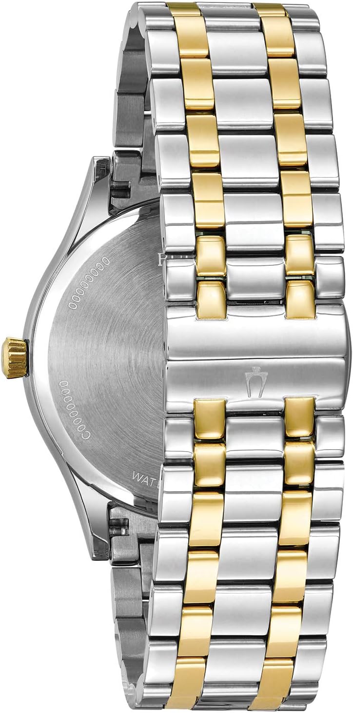 HOTBulova Men's Classic Stainless Steel Watch with Diamonds and Day Date