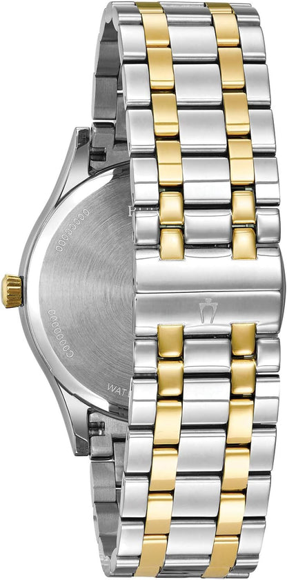 HOTBulova Men's Classic Stainless Steel Watch with Diamonds and Day Date