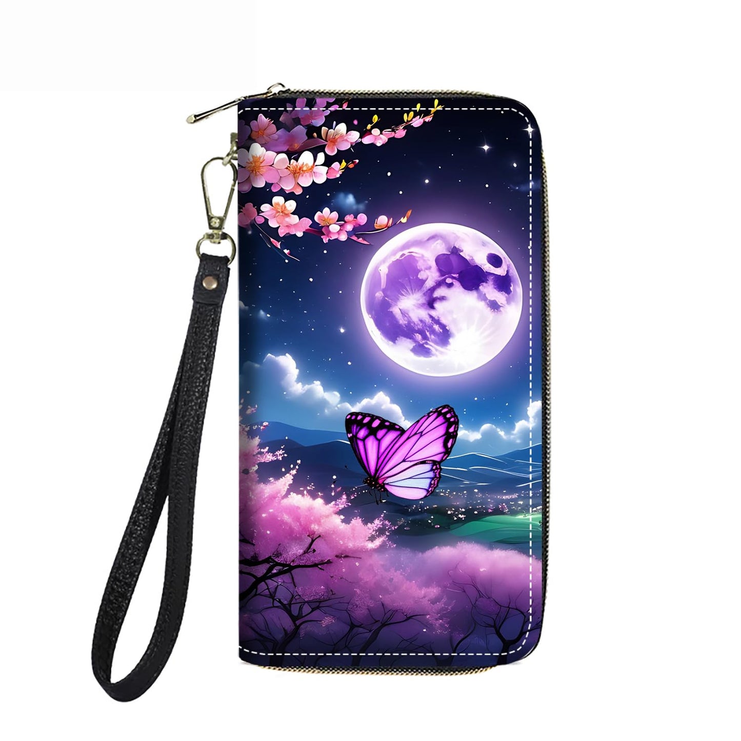 HOTWomen's Large Capacity Wallet PU Leather Double Zipper Clutch Purse Multifunctional Wallet with Removable Wristlet Strap for Smart Phone/Coin/Card/Cash, Floral Quotes Bible Verse Philippians 4-13