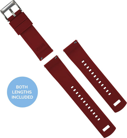 HOTBARTON Elite Silicone Watch Bands - Quick Release - Choose Strap Color & Buckle Color (Stainless Steel, Black PVD or Gunmetal Grey) - 18mm, 20mm, 22mm & 24mm Watch Straps