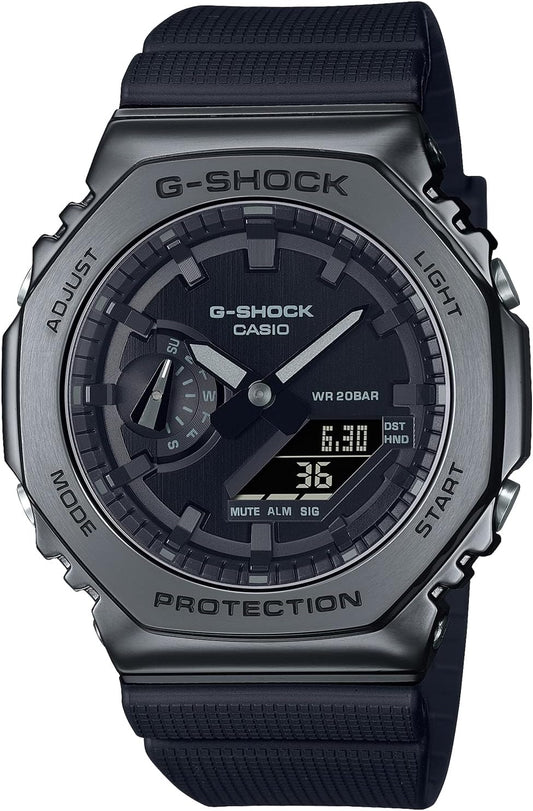 HOTCasio GM-2100BB-1AJF [G-Shock (G-Shock) Metal Covered Series Blackout] Watch Imported from Japan Feb 2023 Model, Black, Mens, Black, Modern