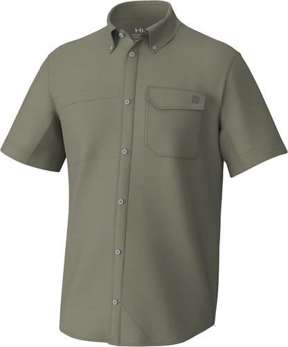 HOTHUK Men's Tide Point Kc Scott Original Artwork Short Sleeve Shirt, Fishing Button Down