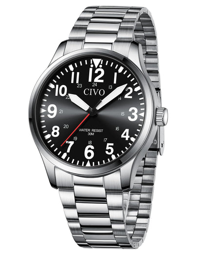 HOTCIVO Military Watch for Men Waterproof: Analog Mens Watches Classic- Field Wrist Watches for Man
