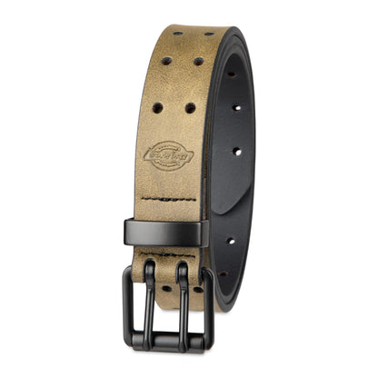 HOTDickies Men's Double Prong Leather Work Belt – Fully Adjustable, Regular & Big and Tall Sizes