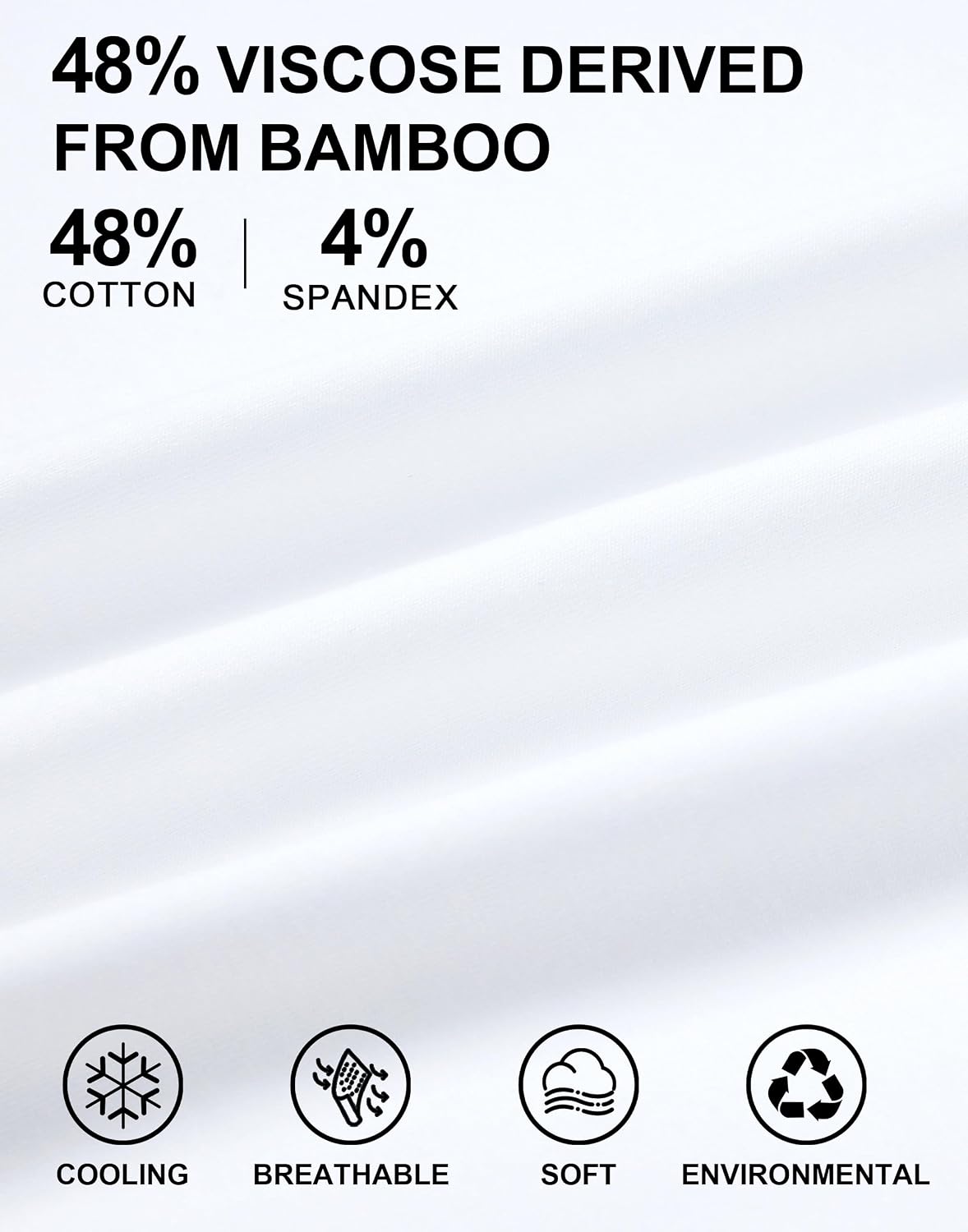 HOTPioneer Camp Mens Bamboo Shirts Ultra Soft Plain Tshirts for Men Cooling Crew Neck Casual Basic Tee Shirt Undershirt