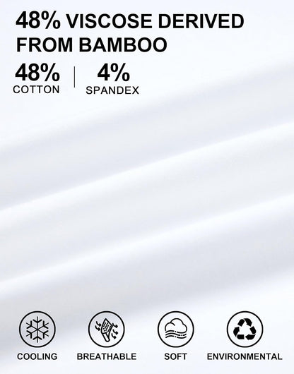 HOTPioneer Camp Mens Bamboo Shirts Ultra Soft Plain Tshirts for Men Cooling Crew Neck Casual Basic Tee Shirt Undershirt