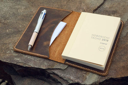 HOTPersonalized distressed leather hobonichi techo cover vintage rustic leather hobonichi A5 A6 cousin cover HAX05S