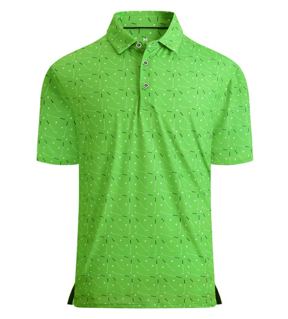 HOTDamipow Premium Golf Shirts for Men Dry Fit Performance Polo Short Sleeve Collared Shirt