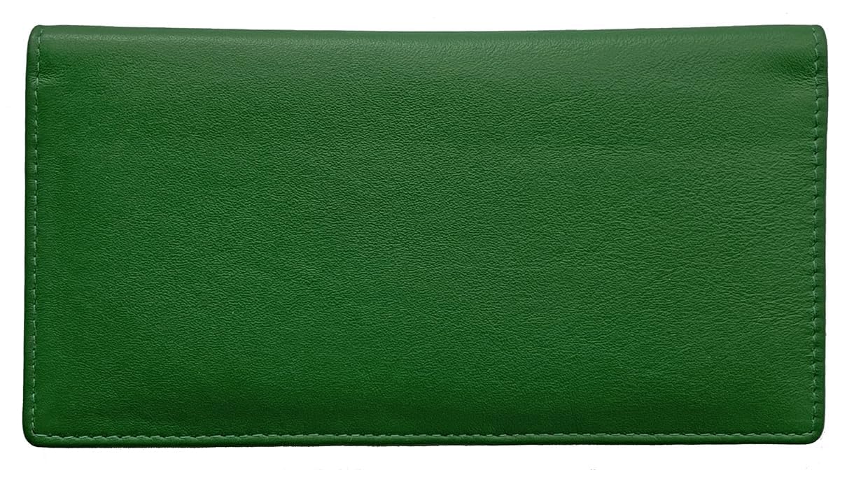 HOTRFID Leather Checkbook Cover With Credit Card Slots and Pen Holder