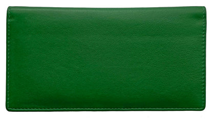 HOTRFID Leather Checkbook Cover With Credit Card Slots and Pen Holder
