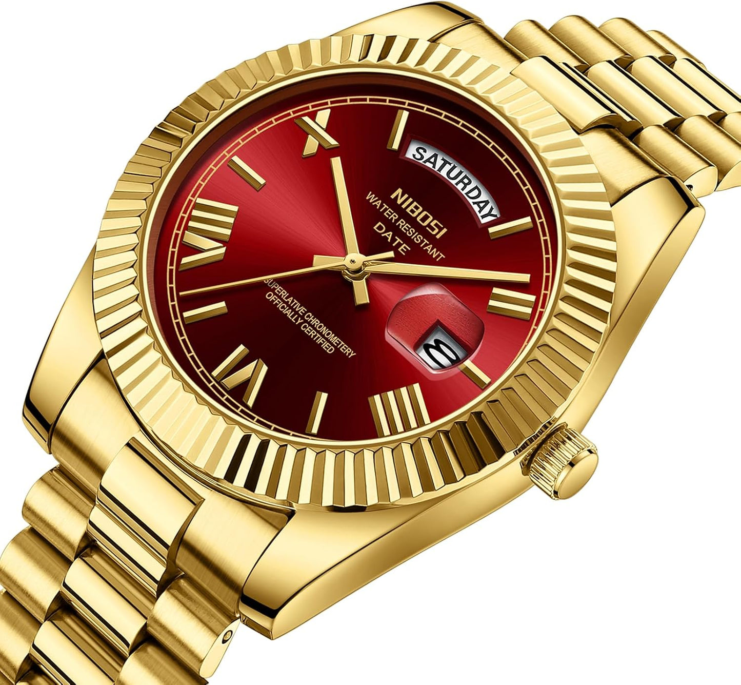 HOTNIBOSI Men Watches Analog Quartz Stainless Steel Rose Gold Silver Watches for Men Waterproof Business Classic Desiger Wrist Watch with Day Date
