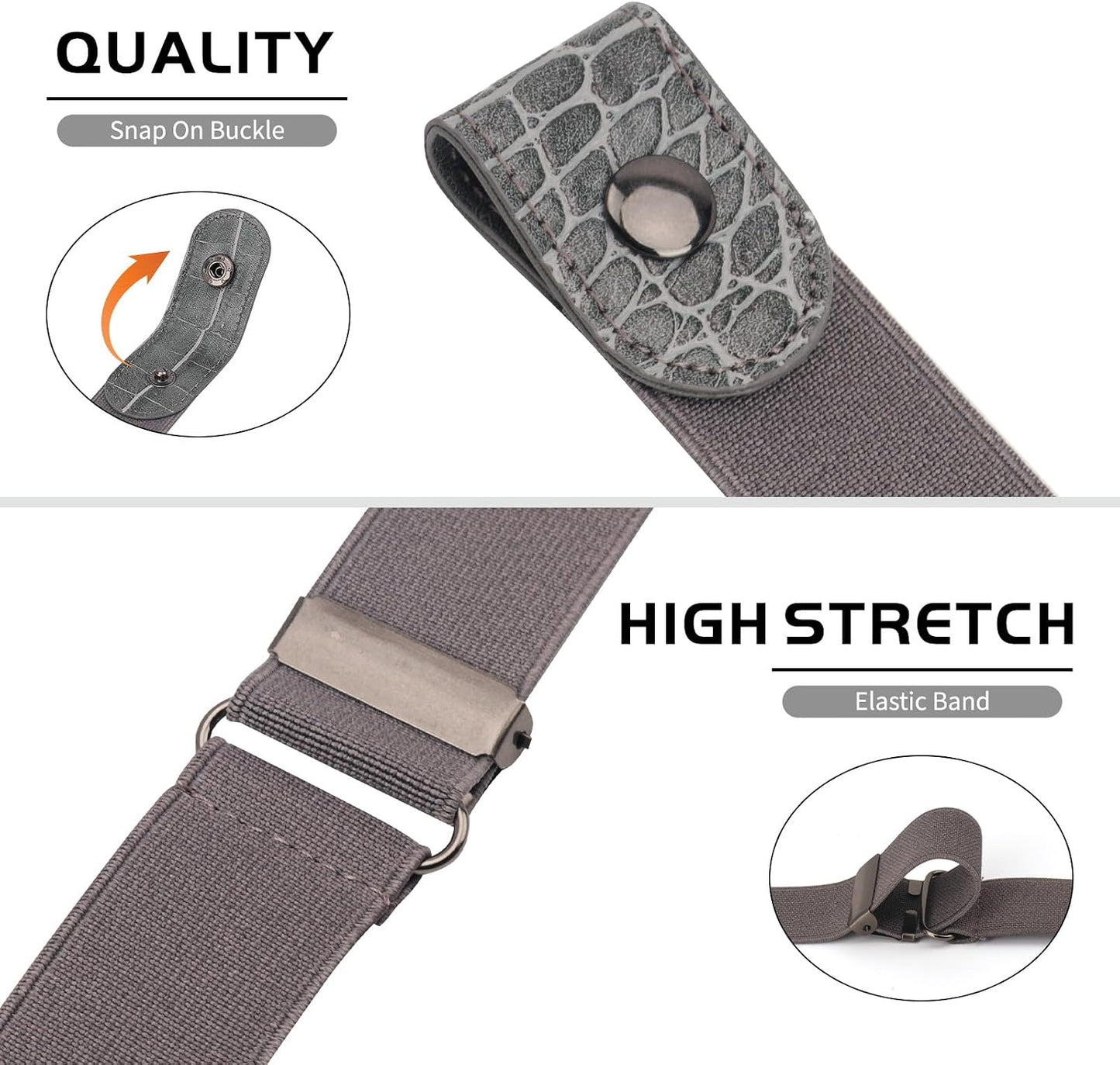 HOT3 Pieces No Buckle Elastic Stretch Belts for Men and Women, Comfortable Invisible Belts for Jeans Pants
