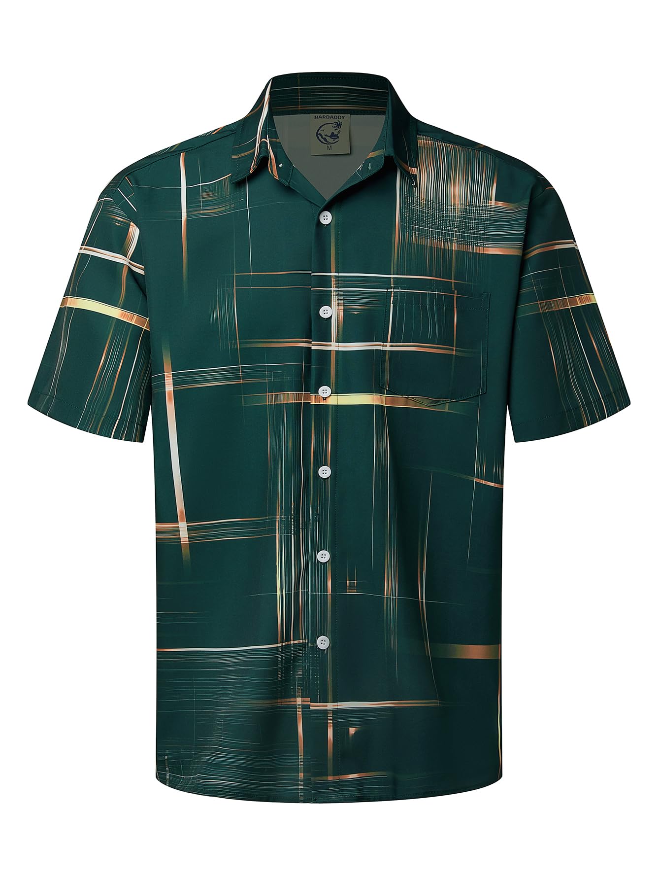 HOTHardaddy Men's Hawaiian Shirt Short Sleeves Printed Button Down Summer Beach Casual Shirts
