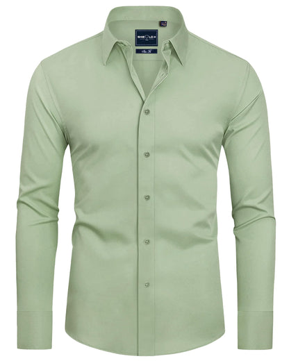 HOTAlimens & Gentle Slim Fit Dress Shirts for Men Long Sleeve Stretch Stain Proof Wrinkle Free Button Down Shirts Formal Shirts