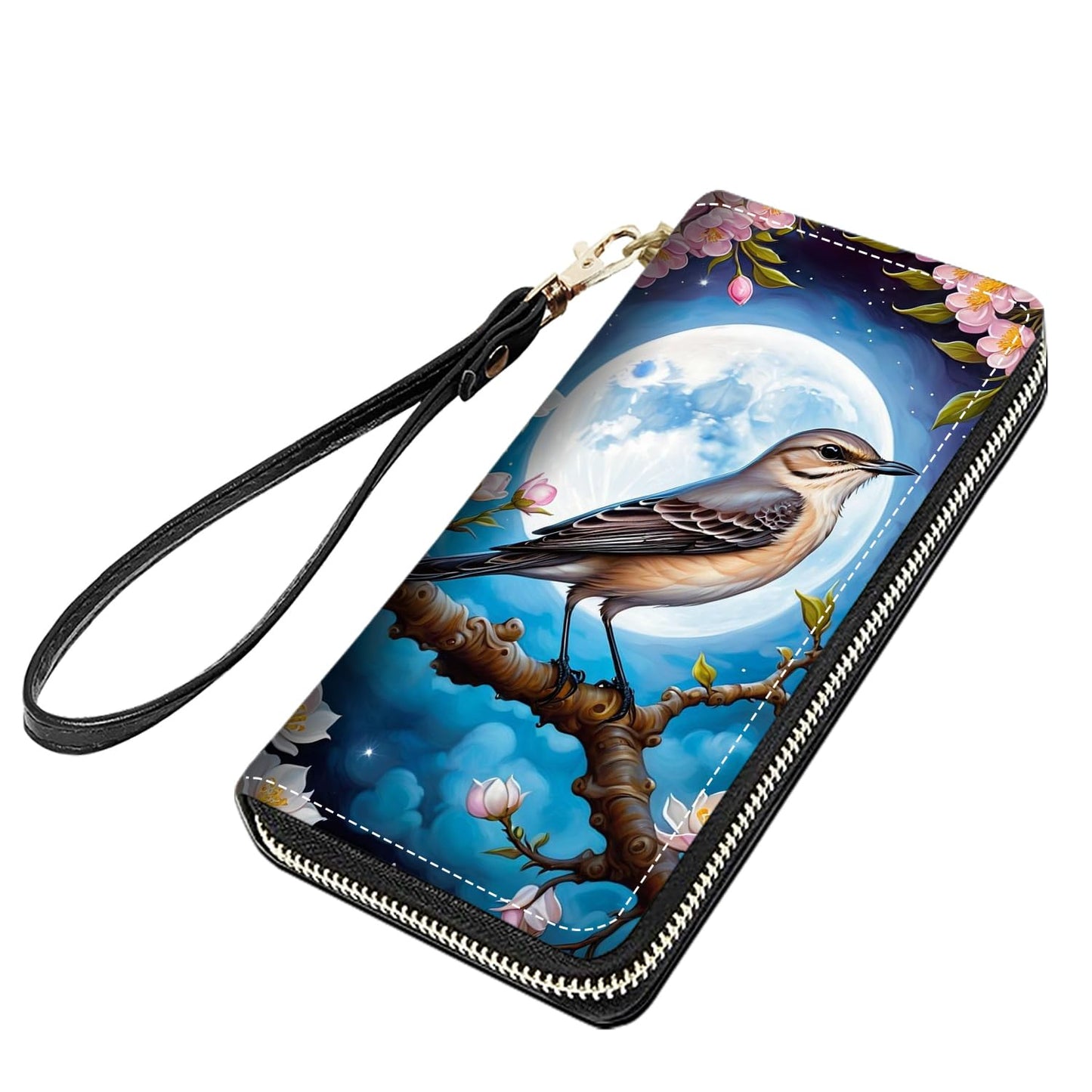 HOTCute Sloth Print Women Large Capacity PU Leather Zip Around Wallet, Multifunctional Clutch Purse for Cash/Card/Coin/Smart Phone