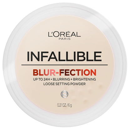HOTL'Oreal Paris Infallible Blur-fection Longwear Loose Setting Powder, Blurring Face Powder With Up to 24HRs of Wear, Translucent Light, 1 Kit