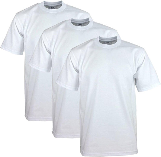 HOTPro Club Men's 3-Pack Heavyweight Cotton Short Sleeve Crew Neck T-Shirt
