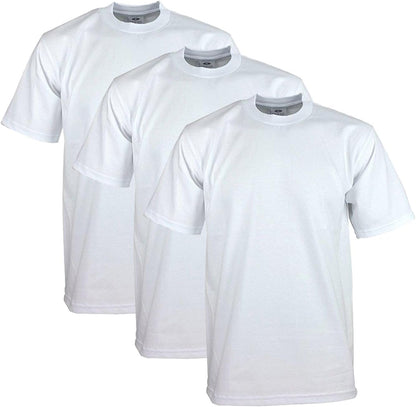 HOTPro Club Men's 3-Pack Heavyweight Cotton Short Sleeve Crew Neck T-Shirt